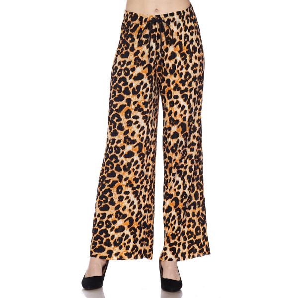 Wholesale 902G - Georgette Pleated Pants Ankle Length - #08 Leopard Print w/ Drawstring - One Size Fits All