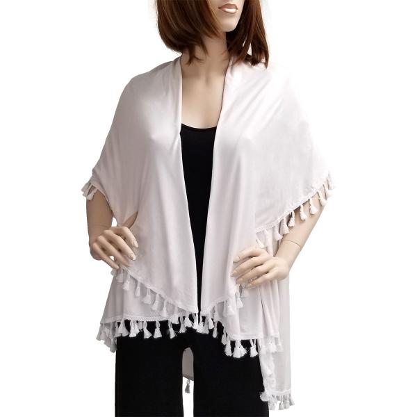 Wholesale 9771 - Tassel Kimonos White - One Size Fits Most
