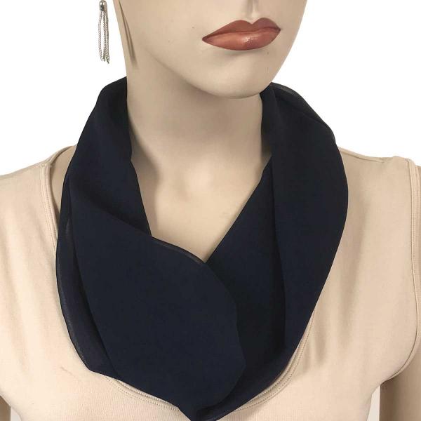 Wholesale 2901 - Magnetic Clasp Silky Dress Scarves SNV - Solid Navy<br>
Magnetic Clasp Silky Dress Scarf - 