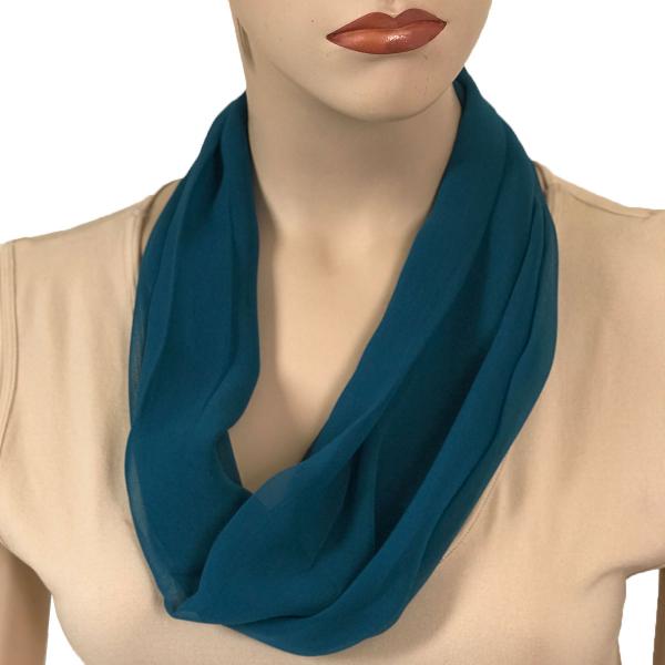Wholesale 2901 - Magnetic Clasp Silky Dress Scarves STE - Solid Teal<br>
Magnetic Clasp Silky Dress Scarf - 