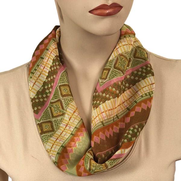 Wholesale 2901 - Magnetic Clasp Silky Dress Scarves 102OL - Olive Zig Zag<br>
Magnetic Clasp Silky Dress Scarf - 