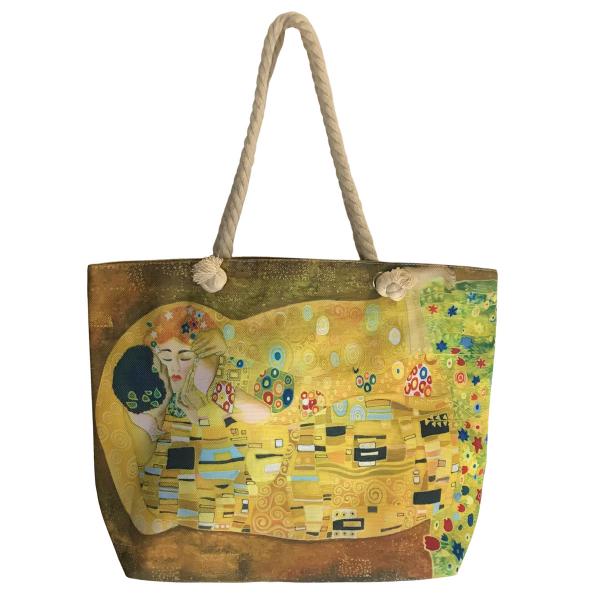 wholesale 2917 - Rope Handle Tote Bags 319 - The Kiss (Gustav Klimt) - 20.5: x 14.6