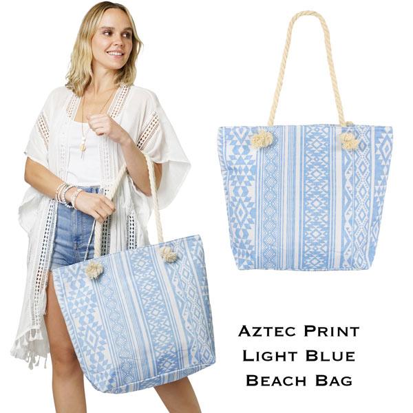 wholesale 2917 - Rope Handle Tote Bags 10594 - Light Blue<br>
Summer Beach Tote

 - 19.5