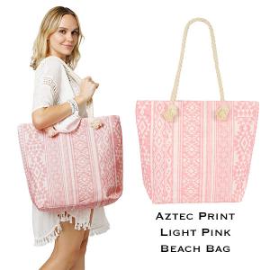 2917 - Rope Handle Tote Bags 10594 - Light Pink<br>
Summer Beach Tote

 - 19.5