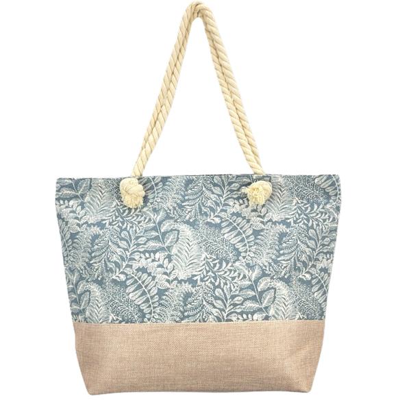 wholesale 2917 - Rope Handle Tote Bags 2066 - Grey Tropical<br>
Summer Tote Bag
 - 19.5