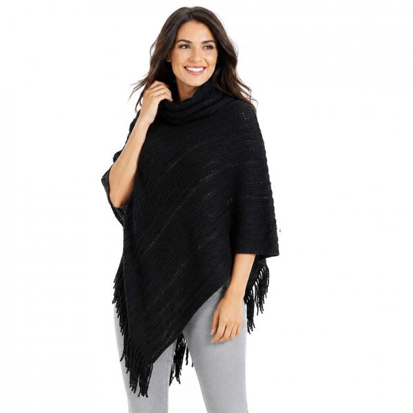 9153 - Deco Sequined Knit Poncho - Black 9153 - Deco Sequined Knit Poncho Black -