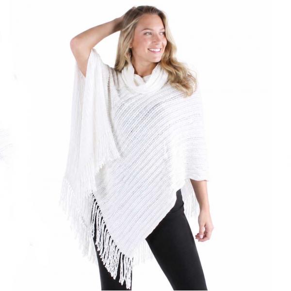 9153 - Deco Sequined Knit Poncho - Ivory 9153 - Deco Sequined Knit Poncho Ivory -