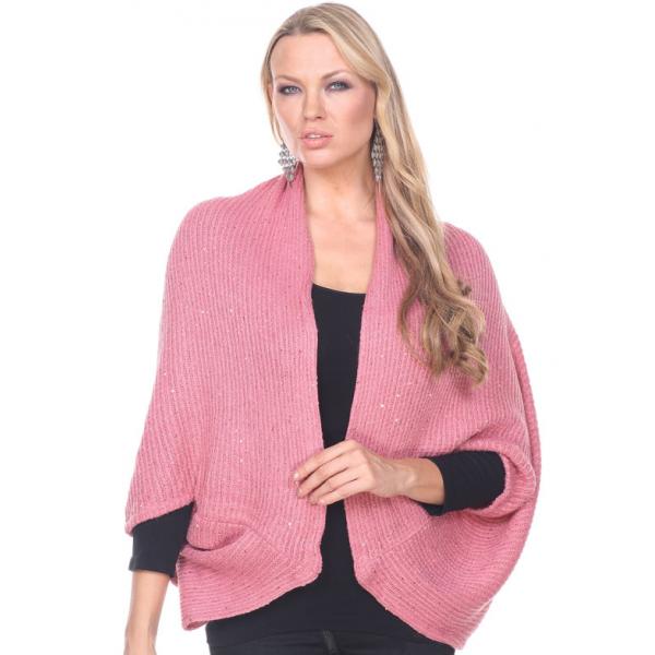 Wholesale 2971 - Cozy Knit Shrugs  4384 - Pink Sequined<br>
Cozy Knit Shrug - 