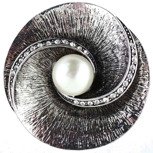 Wholesale 2997 - Artful Design Magnetic Brooches SP001<br> Silver Shell and Pearl<br>Magnetic Brooches - 2
