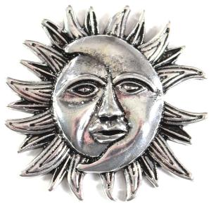 Wholesale 2997 - Artful Design Magnetic Brooches 530 Silver Sun/Moon - 1.75