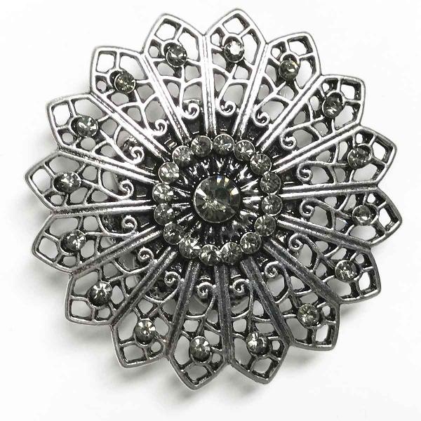 Wholesale 2997 - Artful Design Magnetic Brooches 535 Silver Mandala 16 Sided  - 1.75