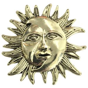 2997 - Artful Design Magnetic Brooches 530 Bronze Sun/Moon  - 1.75