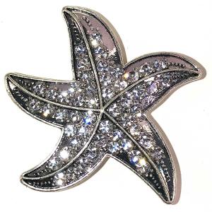 2997 - Artful Design Magnetic Brooches 544 Silver Starfish - 2.5
