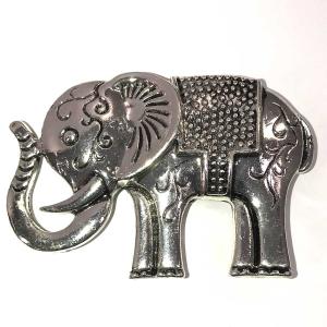 2997 - Artful Design Magnetic Brooches 545 Silver Elephant - 2.25