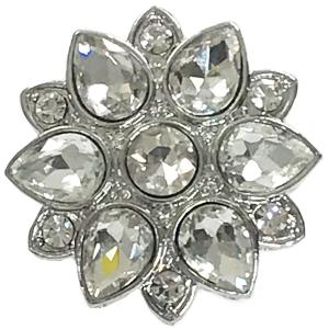 Wholesale 2997 - Artful Design Magnetic Brooches 557 Silver Flower - 1.75