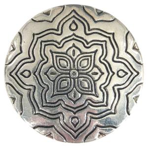 2997 - Artful Design Magnetic Brooches 562 Silver Mandala  - 1.75