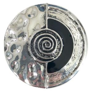 2997 - Artful Design Magnetic Brooches 563 - Silver Circle w/ Swirl  1.5" x 1.5" - 1.5