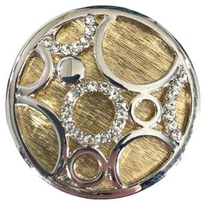 2997 - Artful Design Magnetic Brooches 568 Silver-Gold Multi Circles - 1.65