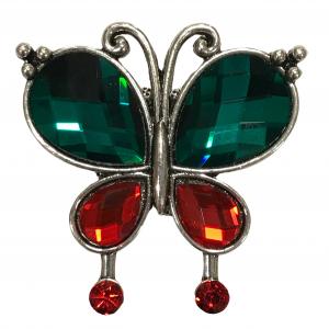 2997 - Artful Design Magnetic Brooches 002 Jeweled Butterfly  - 2