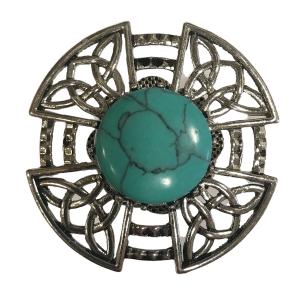 2997 - Artful Design Magnetic Brooches 601 Turquoise Filagree Magnetic Brooch  - 2