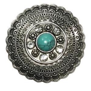 2997 - Artful Design Magnetic Brooches 611 Aztec Circle with Turquoise Magnetic Brooch - 2