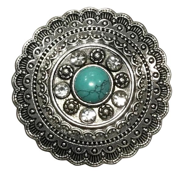 Wholesale 2997 - Artful Design Magnetic Brooches 611 Aztec Circle with Turquoise Magnetic Brooch - 2