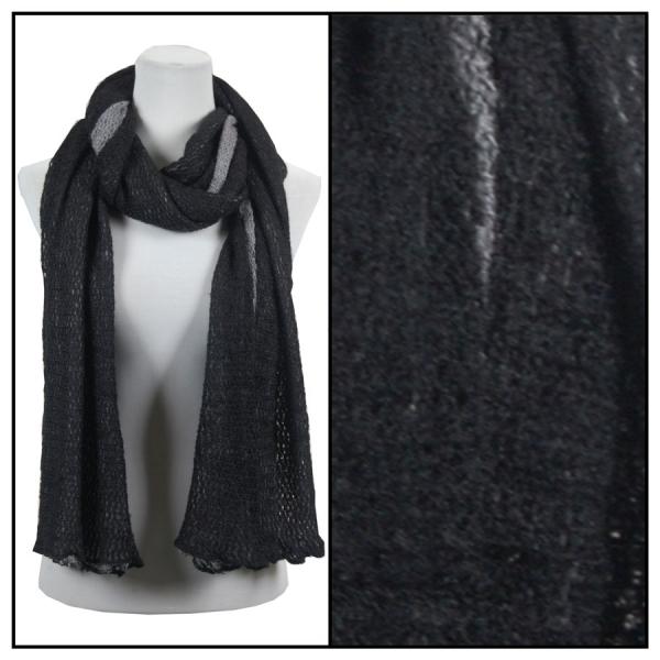 wholesale 3010 - Winter Oblong Scarves 3 in 1 Crochet Two-Ply 8086 - Black-Grey - 