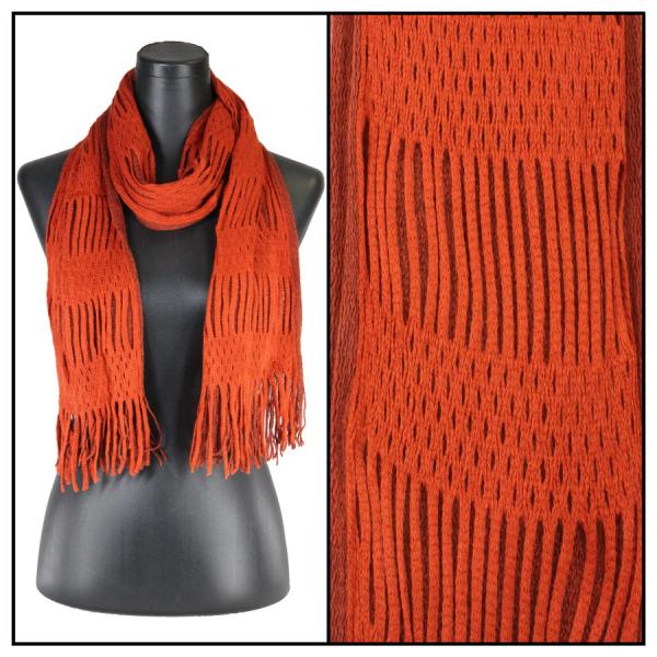 wholesale 3010 - Winter Oblong Scarves Two Way Knit Tube - Orange-Paprika - 