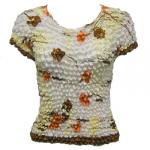 Gourmet Popcorn - Short Sleeve - Motif White-Brown Floral