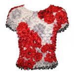 Camisas  manga corta de Popcorn gastr&Atilde;&sup3;nomo - Motif Red Hibiscus on Silver
