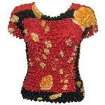 Gourmet Popcorn - Short Sleeve - Motif Gold Bouquet on Cranberry