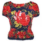 Gourmet Popcorn - Short Sleeve - Motif Navy with Red Hibiscus