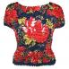 Motif Navy with Red Hibiscus Motif Navy with Red Hibiscus