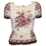 Gourmet Popcorn - Short Sleeve - Motif White-Pink-Tan Floral