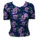 Navy With Purple Flowers