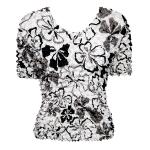 Camisas  manga corta de Popcorn gastr&Atilde;&sup3;nomo - White-Black-Grey Flowers