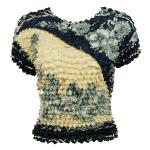 Camisas  manga corta de Popcorn gastr&Atilde;&sup3;nomo - Motif Diagonal Ivory-Navy with Flowers