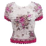 Gourmet Popcorn - Short Sleeve - Motif White-Magenta Bouquet