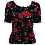 Gourmet Popcorn - Short Sleeve - Black with Roses