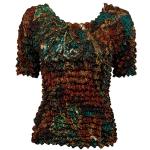 Gourmet Popcorn - Short Sleeve - Abstract Lilies Copper-Teal