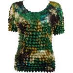 Gourmet Popcorn - Short Sleeve - Floral - Green-Gold