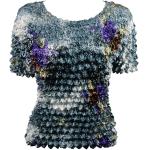 Gourmet Popcorn - Short Sleeve - Floral - Charcoal-Purple