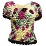 Camisas  manga corta de Popcorn gastr&Atilde;&sup3;nomo - Motif Ivory-Burgundy Floral