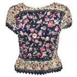 Camisas  manga corta de Popcorn gastr&Atilde;&sup3;nomo - Motif Navy with Pink Posies