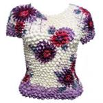 Gourmet Popcorn - Short Sleeve - Motif White-Purple Floral