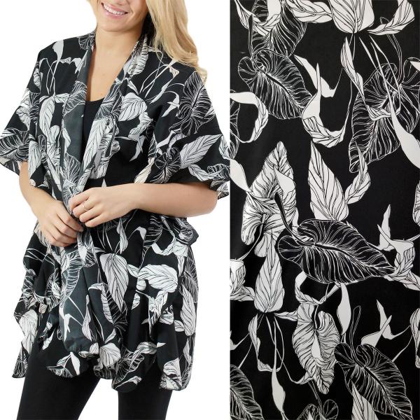 Wholesale Ruffled Kimonos - 3097/1310 1262 - Leaf Print<br>Leaf Print Kimono  - 