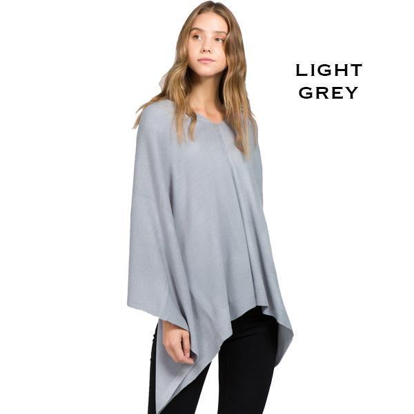 Wholesale 8672 - Cashmere Feel Ponchos  Light Grey - One Size Fits Most