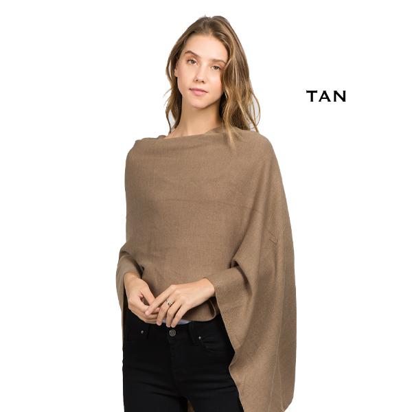 Wholesale 8672 - Cashmere Feel Ponchos  Tan  - One Size Fits Most