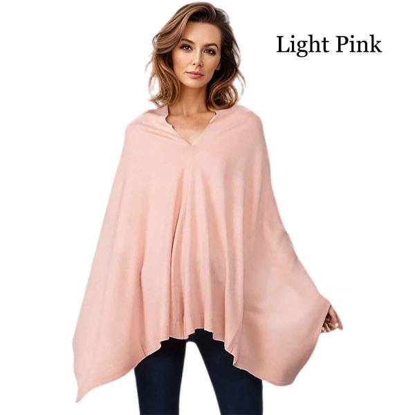Wholesale 8672 - Cashmere Feel Ponchos  Light Pink  - One Size Fits Most