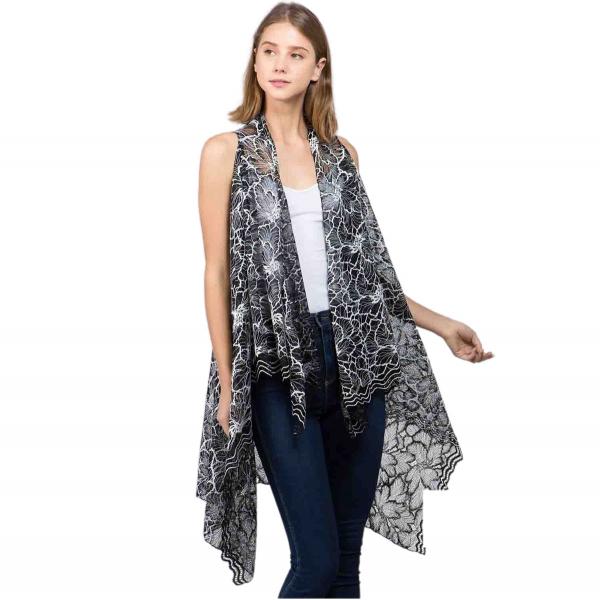 Wholesale Lace Vests - 9101/9121 9101 - Black/White<br>
Lace Vest - 